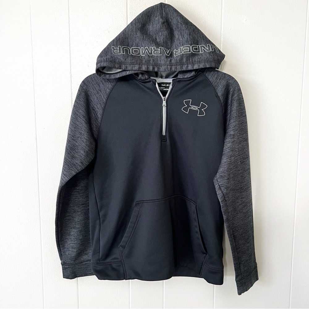 Under Armour Hoodie Sweatshirt Half Zip Coldgear Boys Youth Large